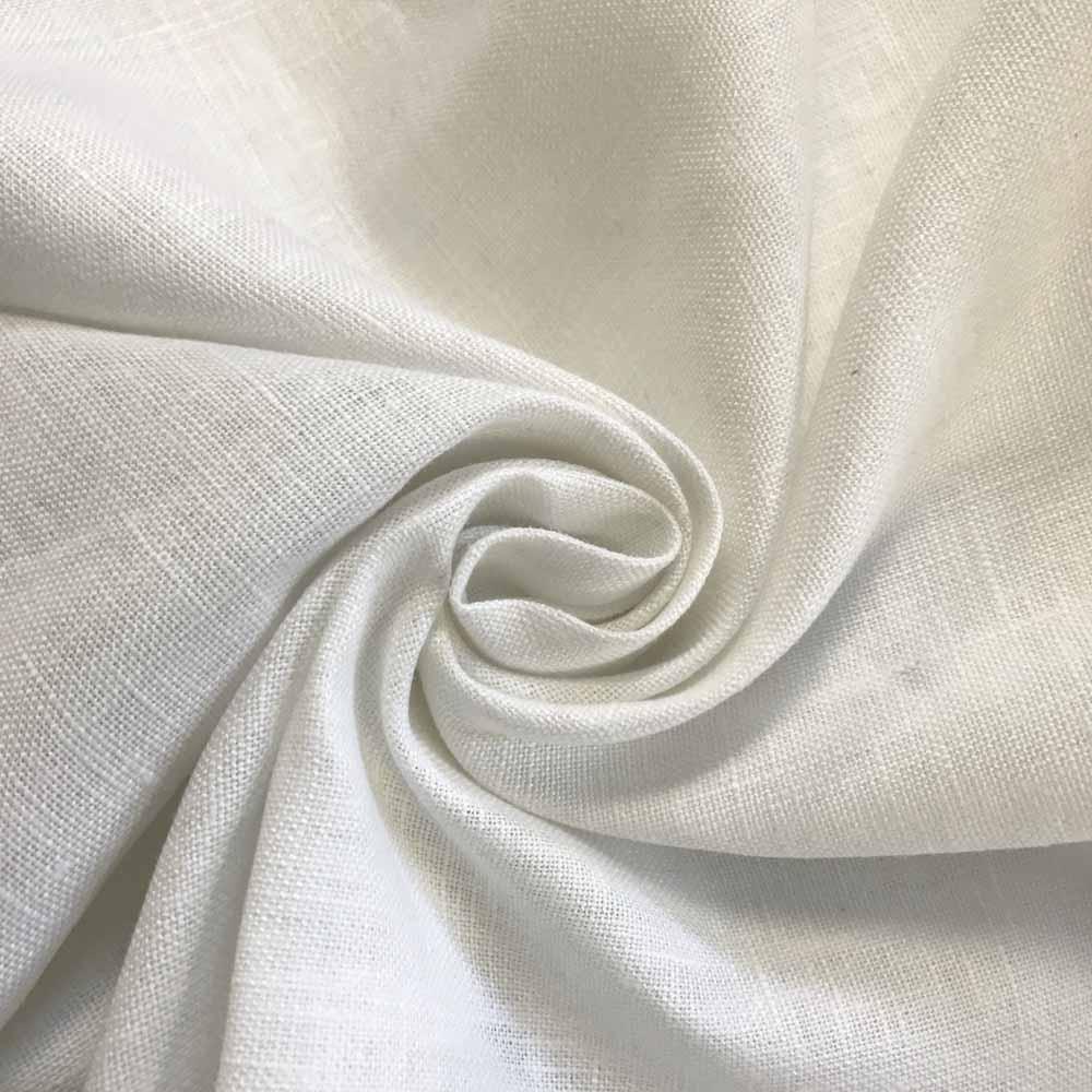 100� Linen Fabric-White