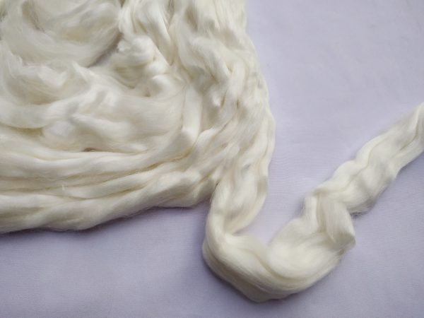 White Eri Silk Sliver Tops Grade-AA